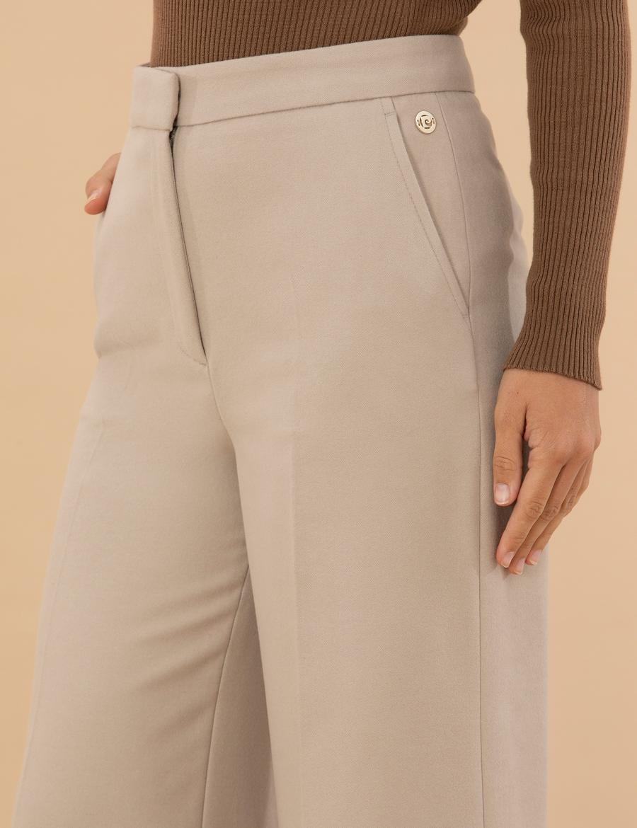 Krem Kumaş Pantolon