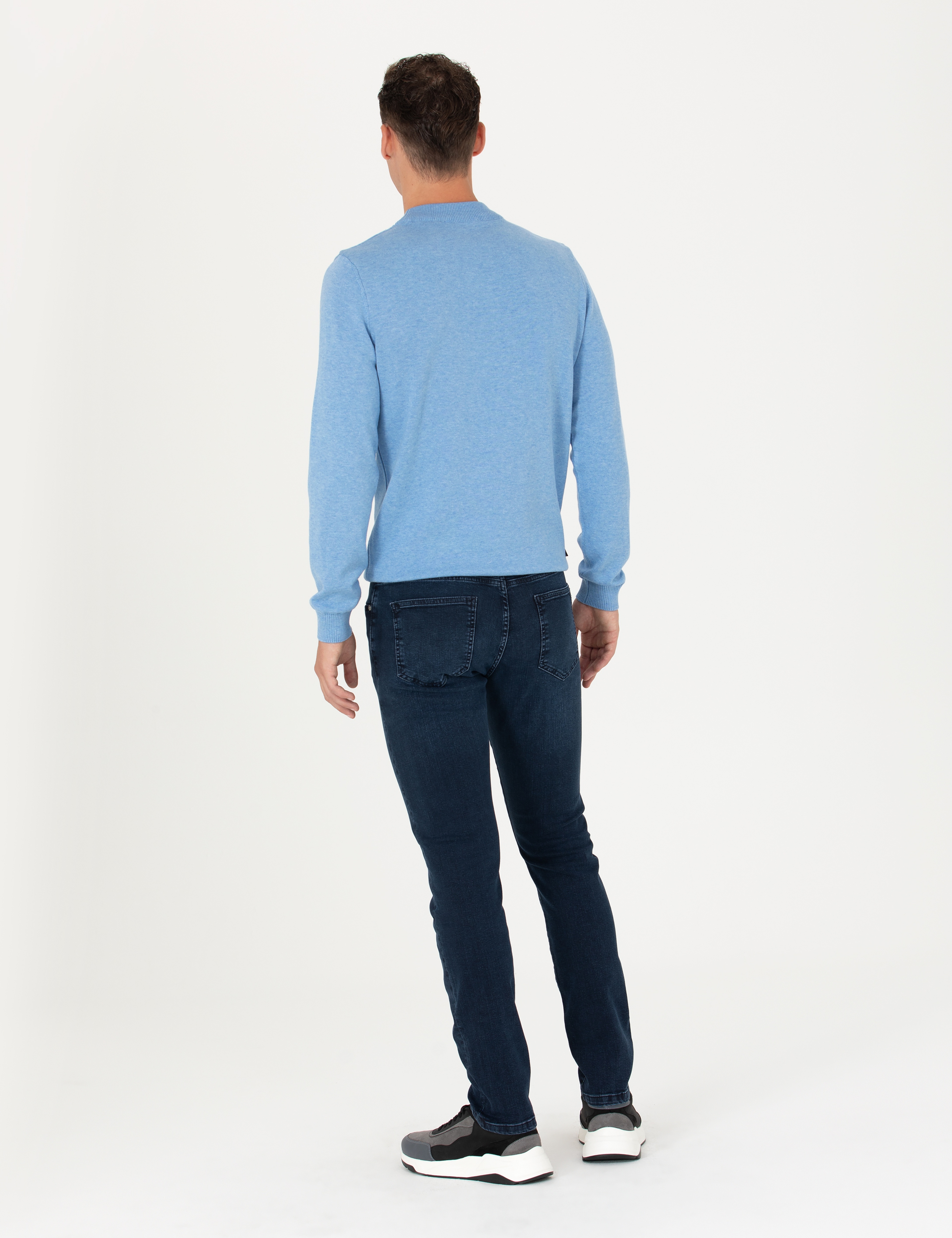 Lacivert Slim Fit Jean Pantolon - Image 4