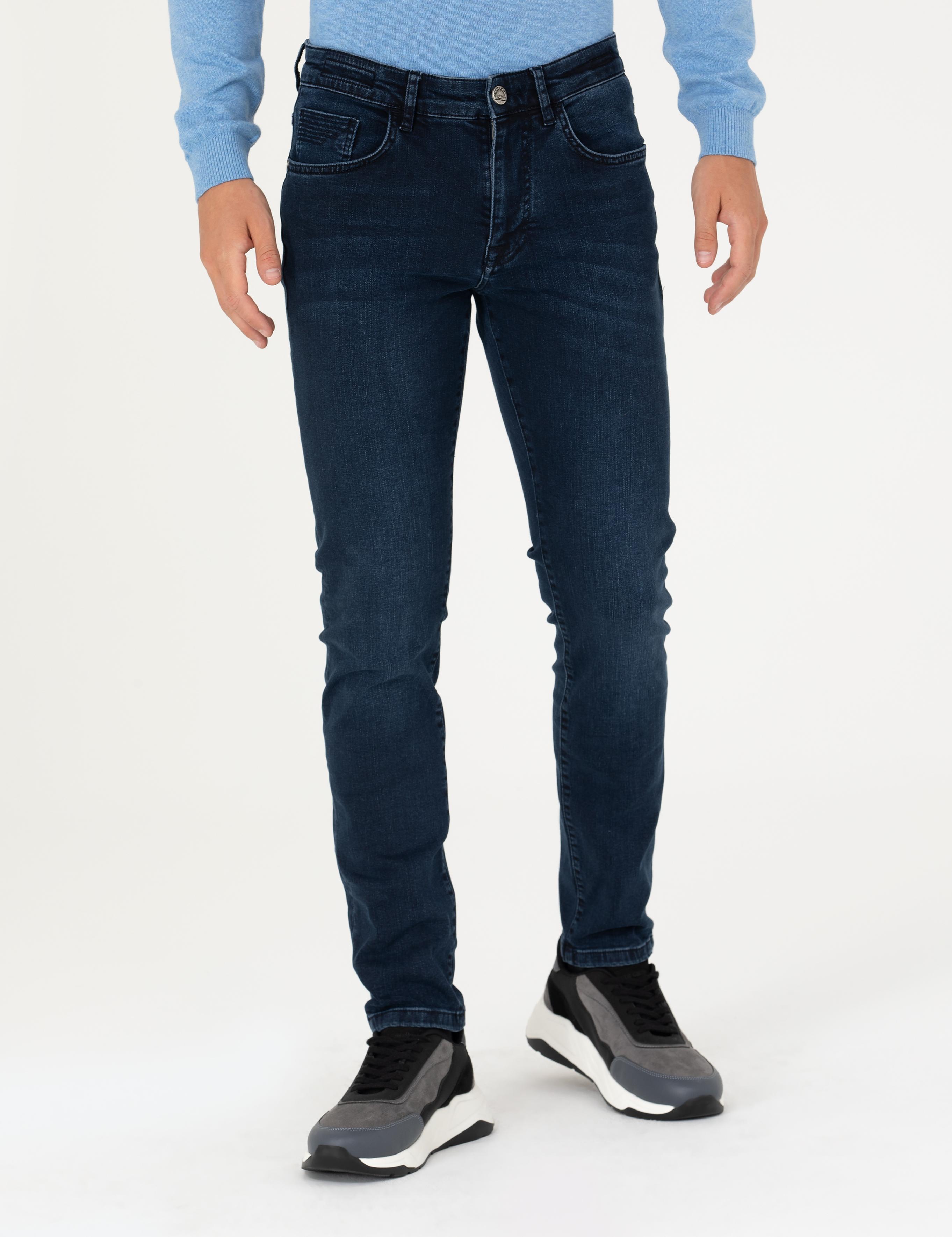 Lacivert Slim Fit Jean Pantolon