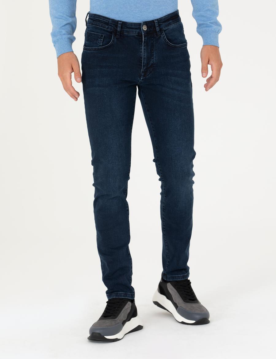 Lacivert Slim Fit Jean Pantolon