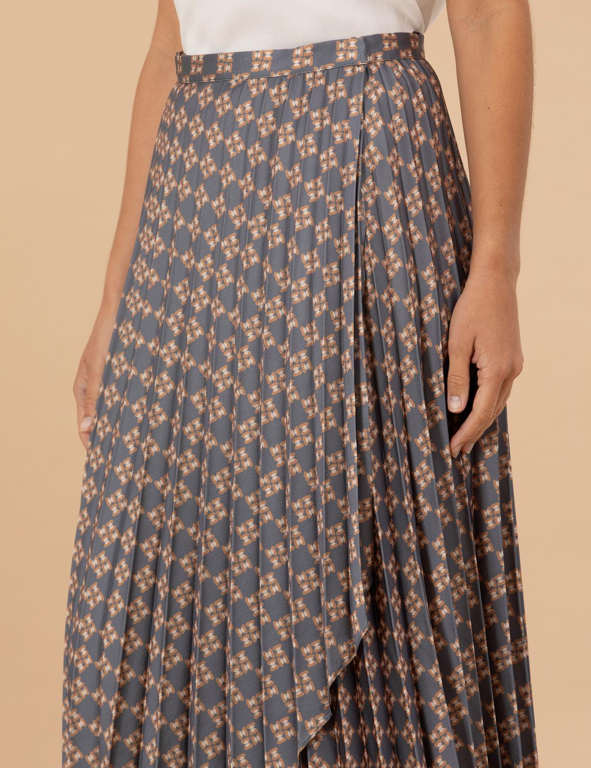 Antrasit Pileli Uzun Etek - 50273126002