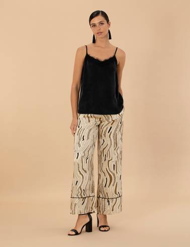 Siyah Cupro Regular Fit Bluz