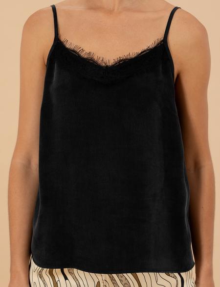 Siyah Cupro Regular Fit Bluz - 50273132009