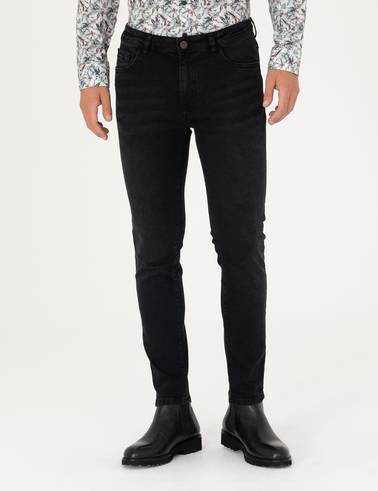 Siyah Slim Fit Jean Pantolon