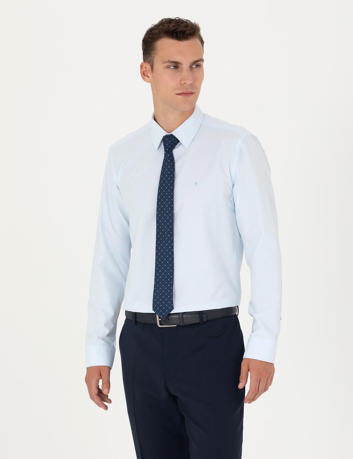 Açık Mavi Slim Fit Uzun Kollu Basic Gömlek - 50275622001