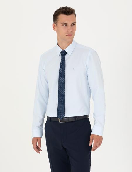 Açık Mavi Slim Fit Uzun Kollu Basic Gömlek - 50275622001