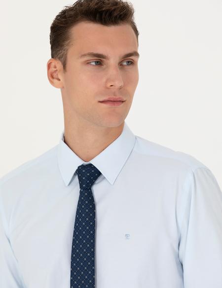 Açık Mavi Slim Fit Uzun Kollu Basic Gömlek - 50275622001