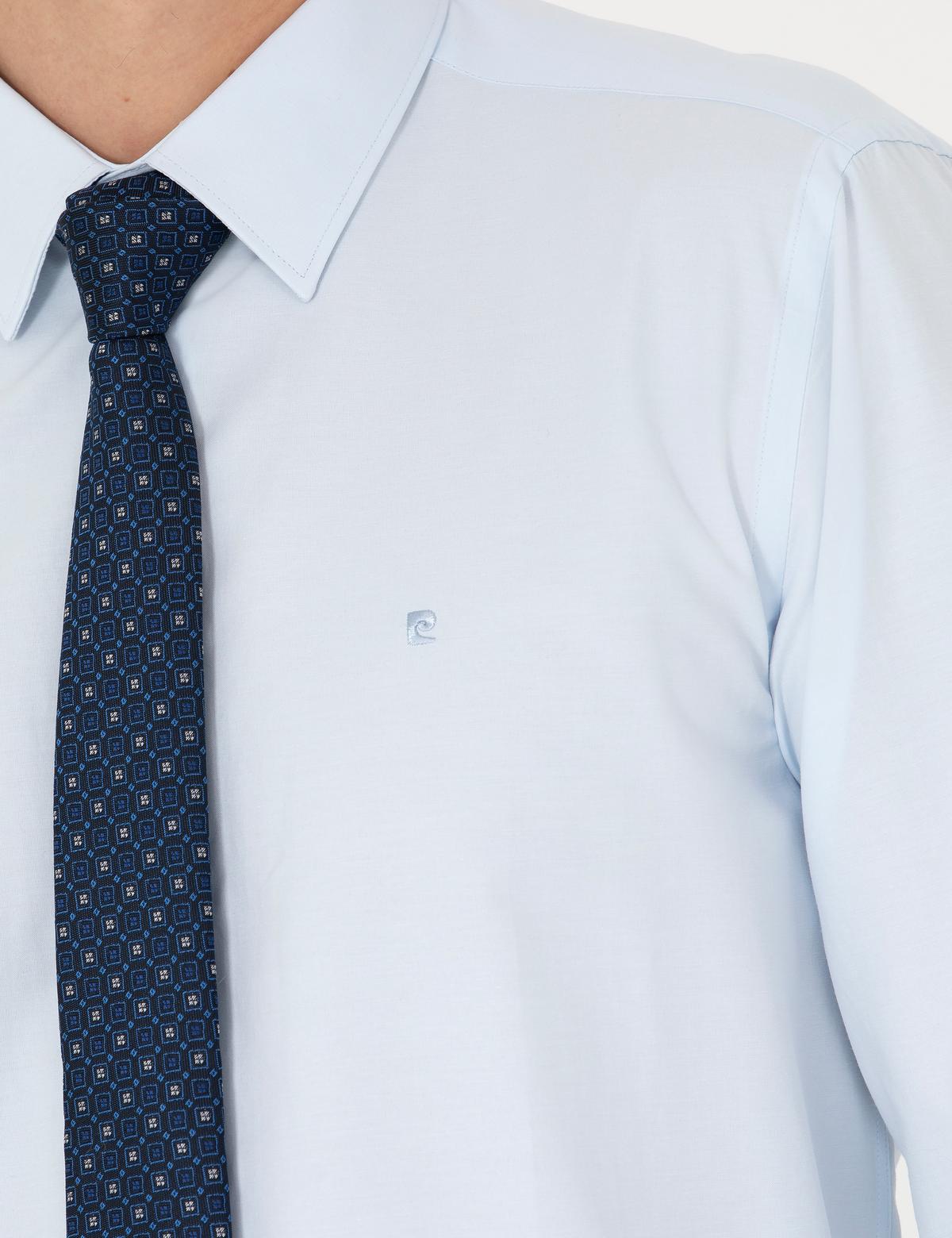 Açık Mavi Slim Fit Uzun Kollu Basic Gömlek - 50275622001