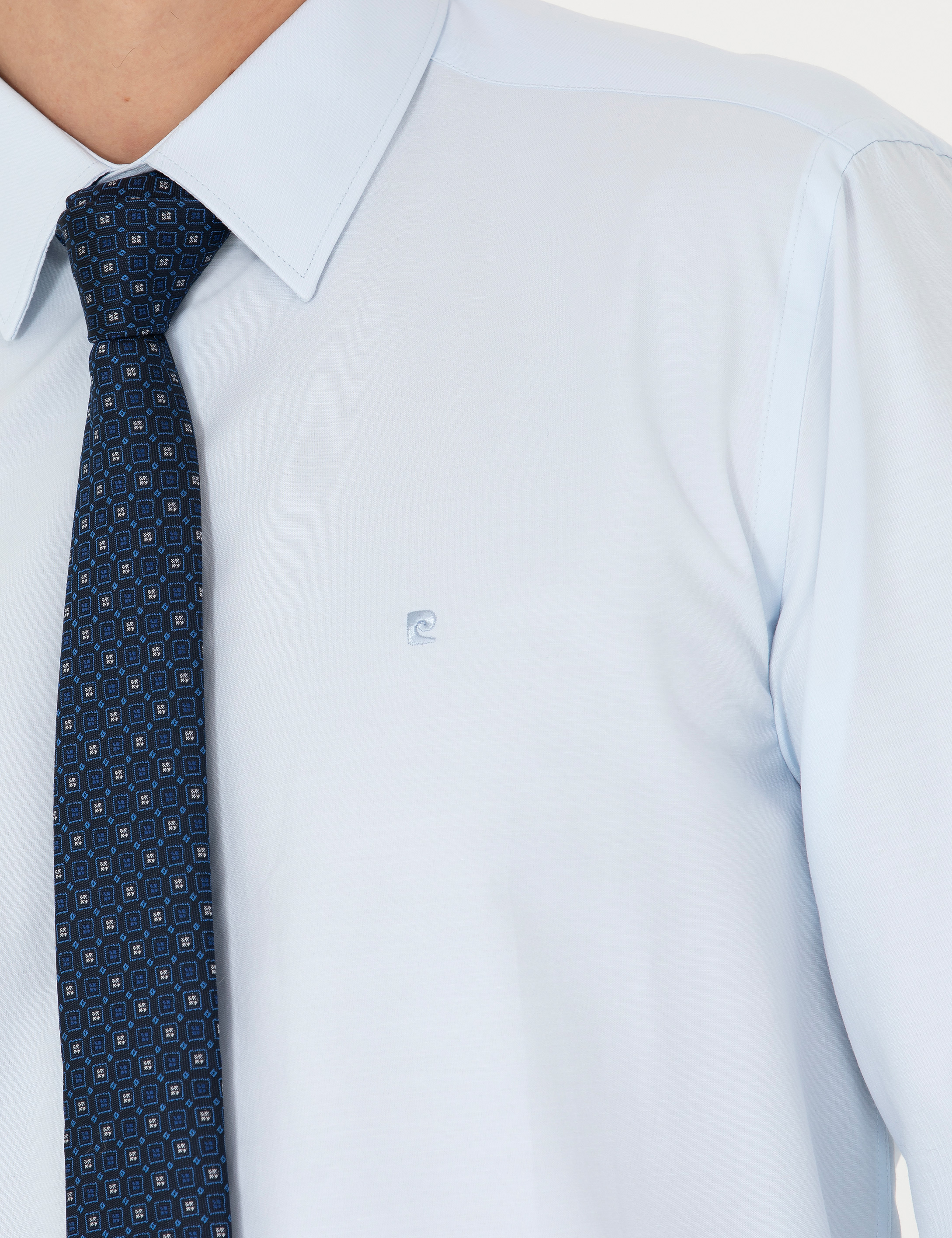 Açık Mavi Slim Fit Uzun Kollu Basic Gömlek