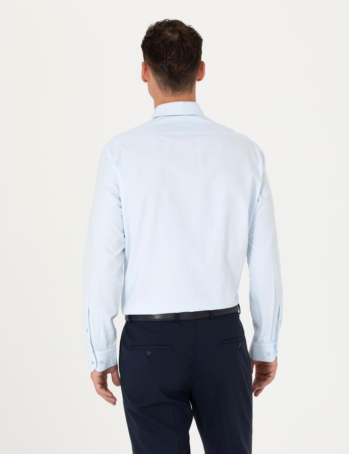 Açık Mavi Slim Fit Uzun Kollu Basic Gömlek - 50275622001
