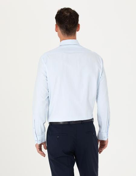 Açık Mavi Slim Fit Uzun Kollu Basic Gömlek - 50275622001