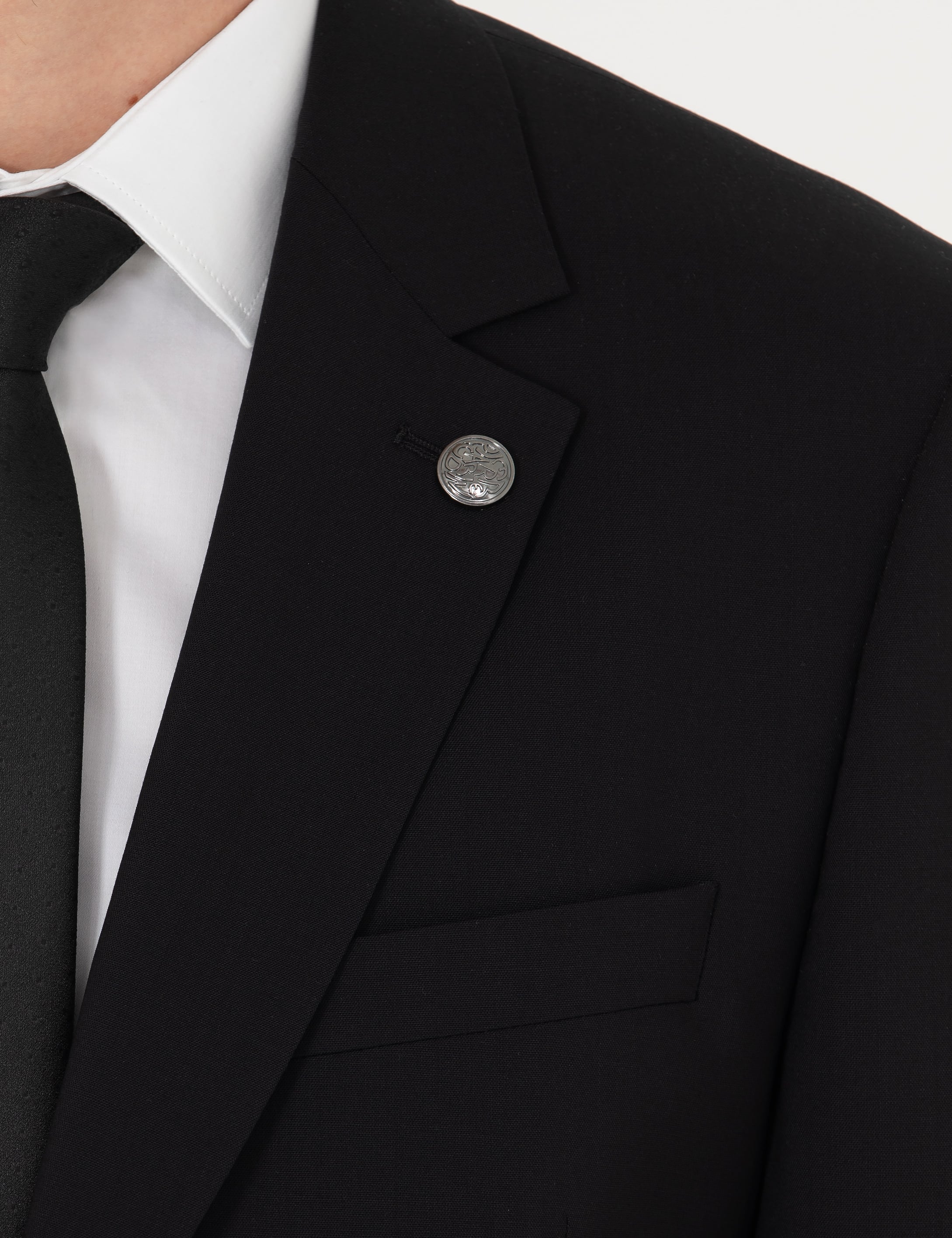 Siyah Slim Fit Yün Karışımlı Takım Elbise - Image 7