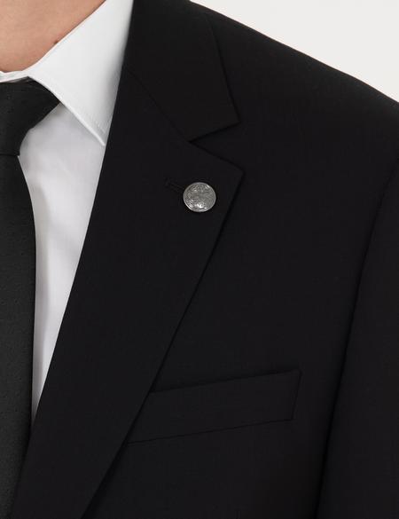 Siyah Slim Fit Yün Karışımlı Takım Elbise - 50272764026