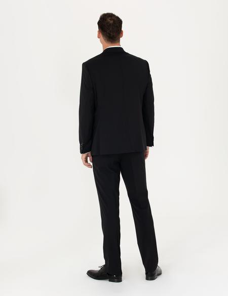 Siyah Slim Fit Yün Karışımlı Takım Elbise - 50272764026