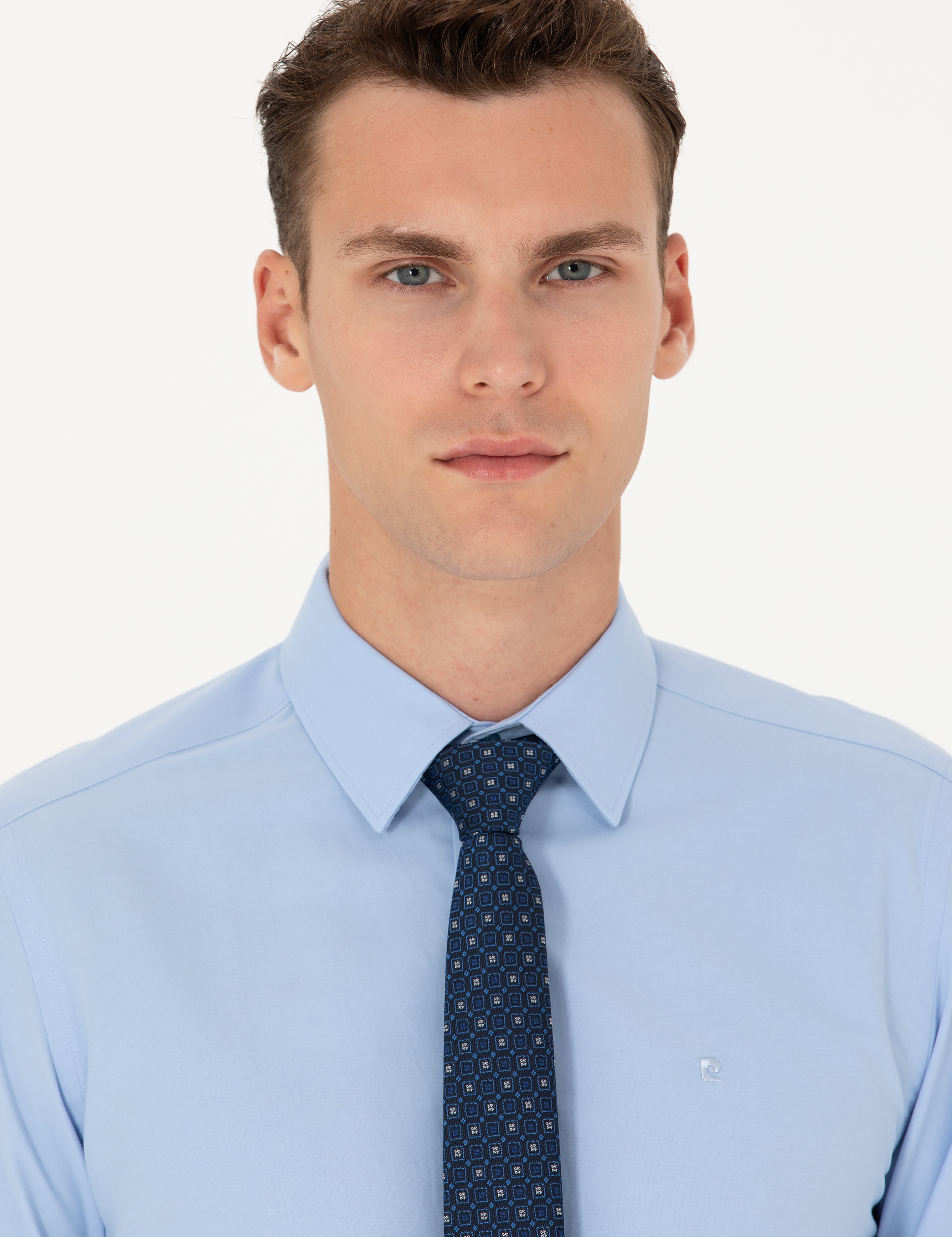 Mavi Slim Fit Uzun Kollu Basic Gömlek - Image 2