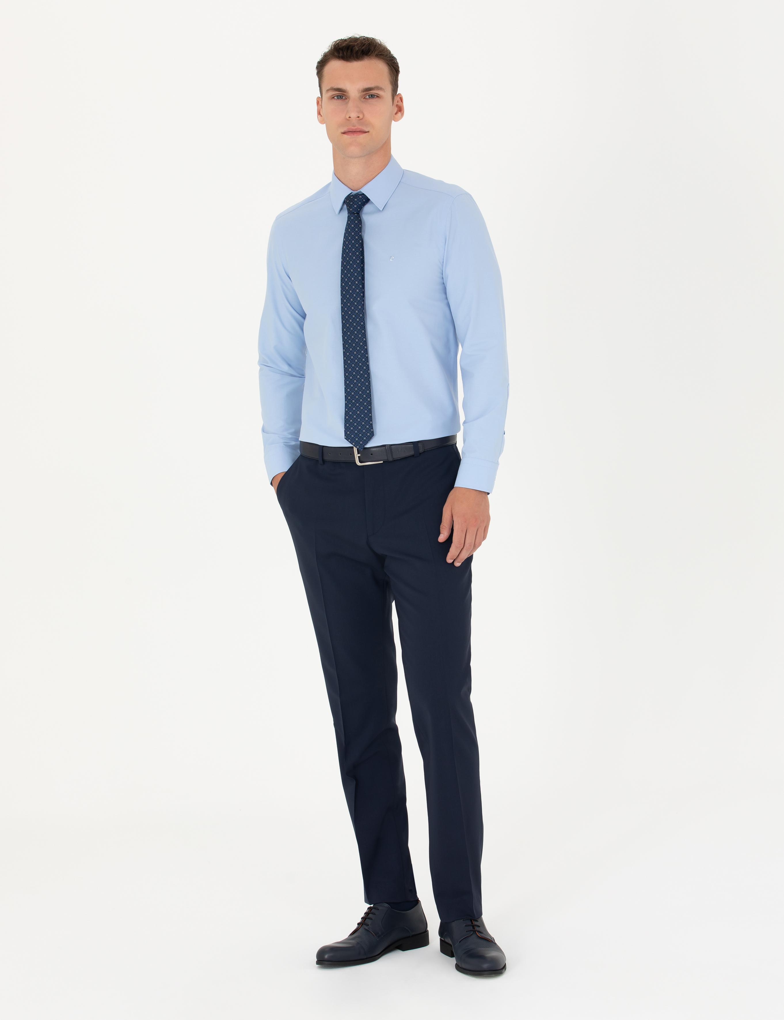 Mavi Slim Fit Uzun Kollu Basic Gömlek