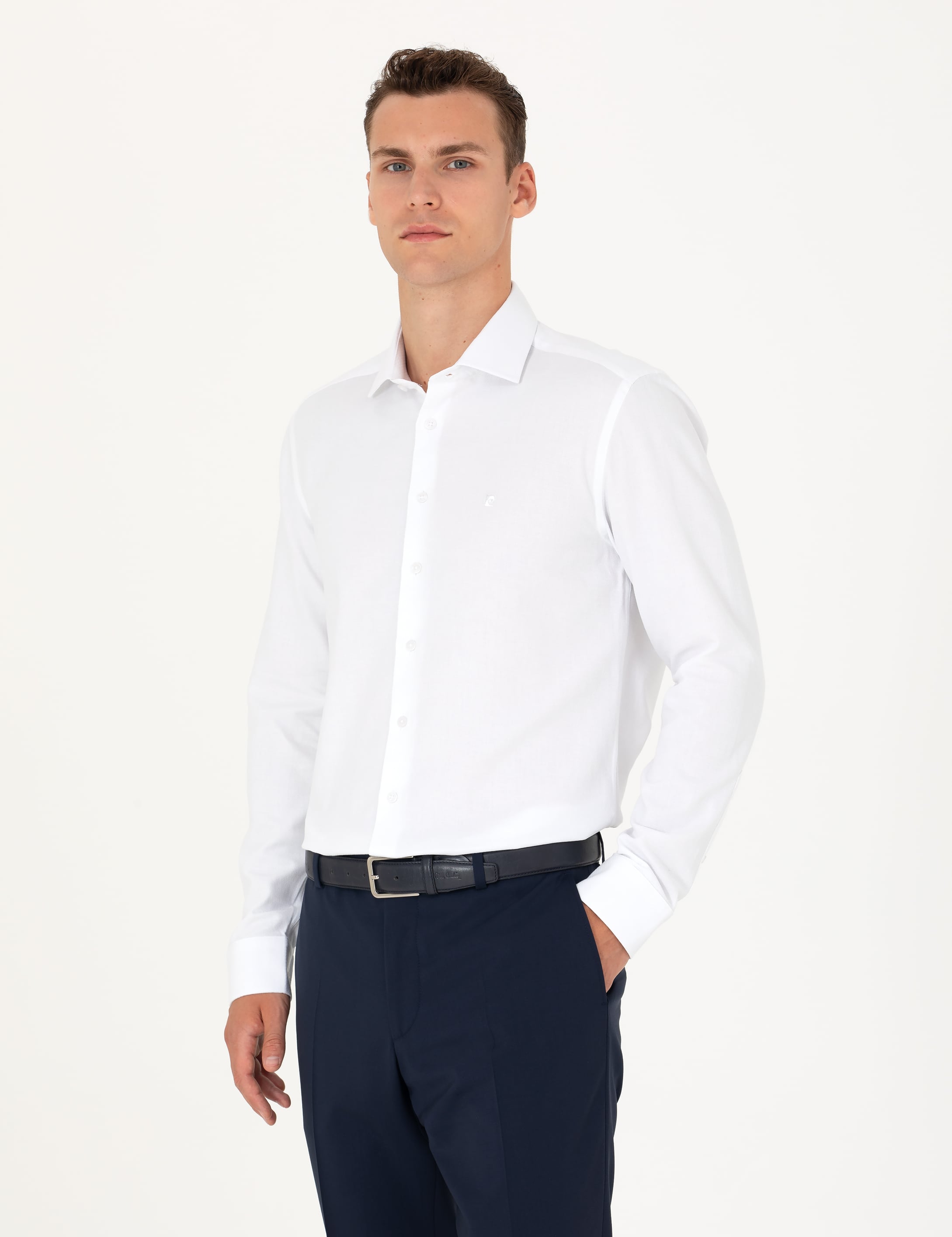 Pierre Cardin Beyaz Slim Fit Uzun Kollu Gömlek görsel 3