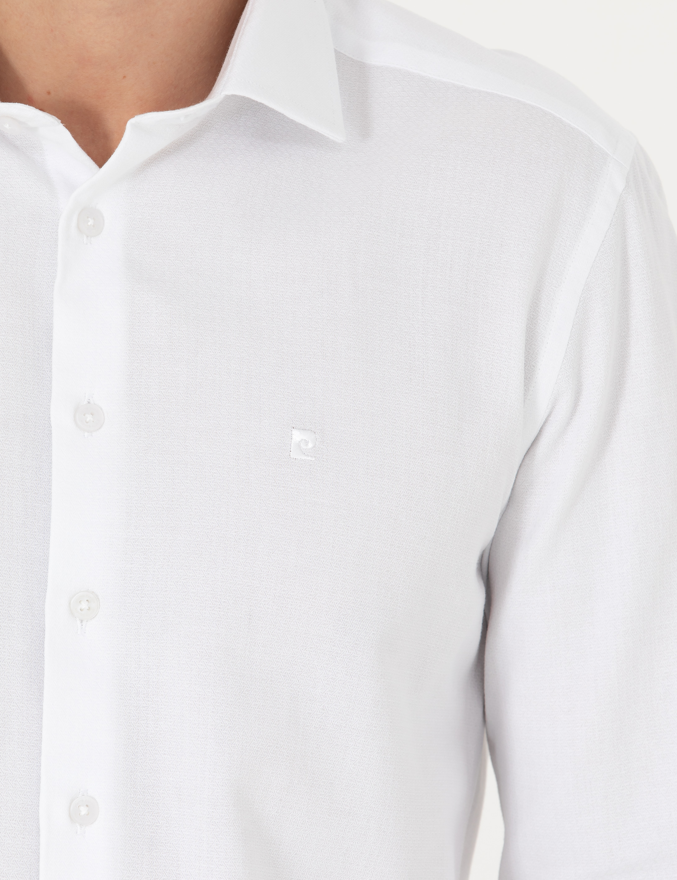 Pierre Cardin Beyaz Slim Fit Uzun Kollu Gömlek görsel 7