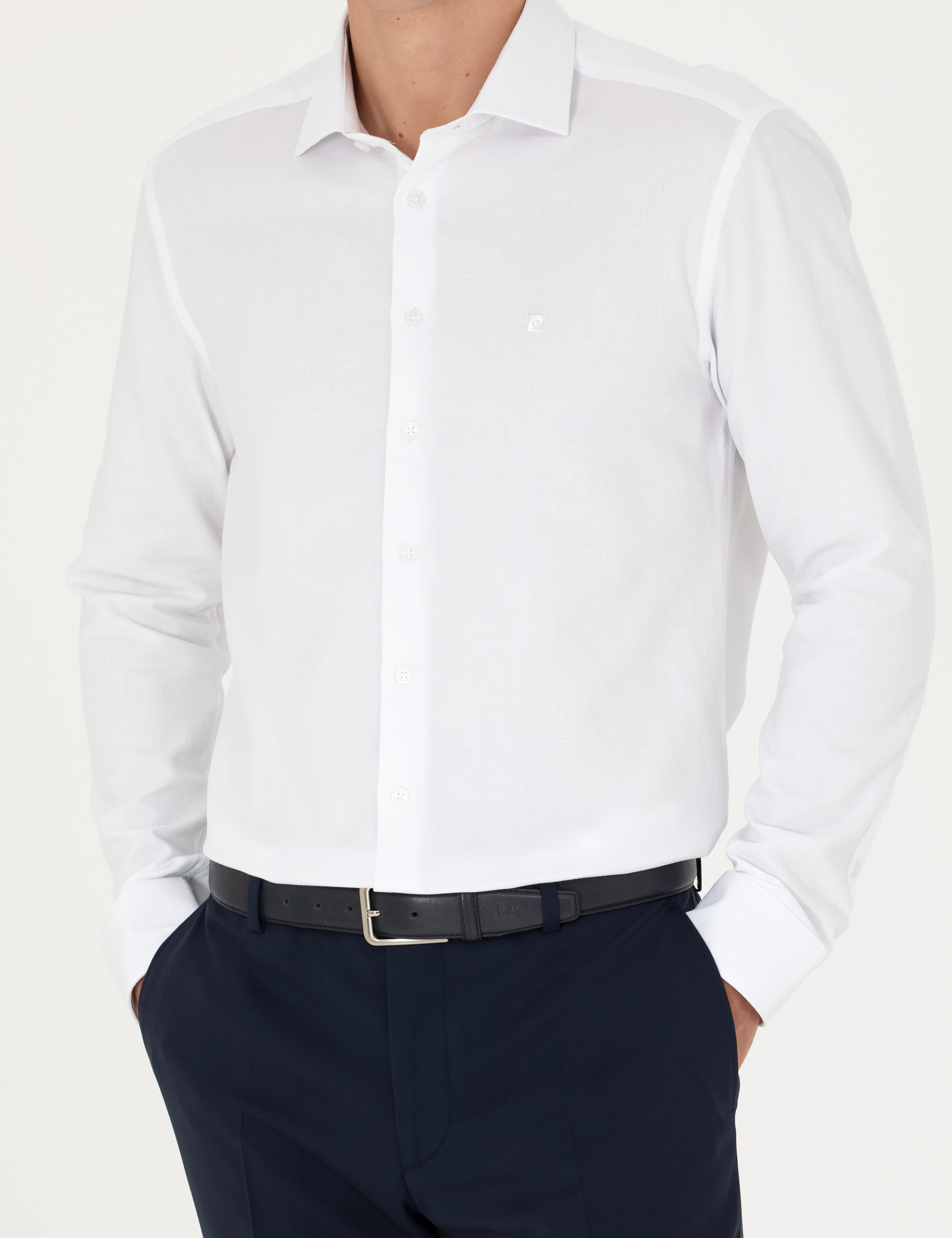 Pierre Cardin Beyaz Slim Fit Uzun Kollu Gömlek görsel 6