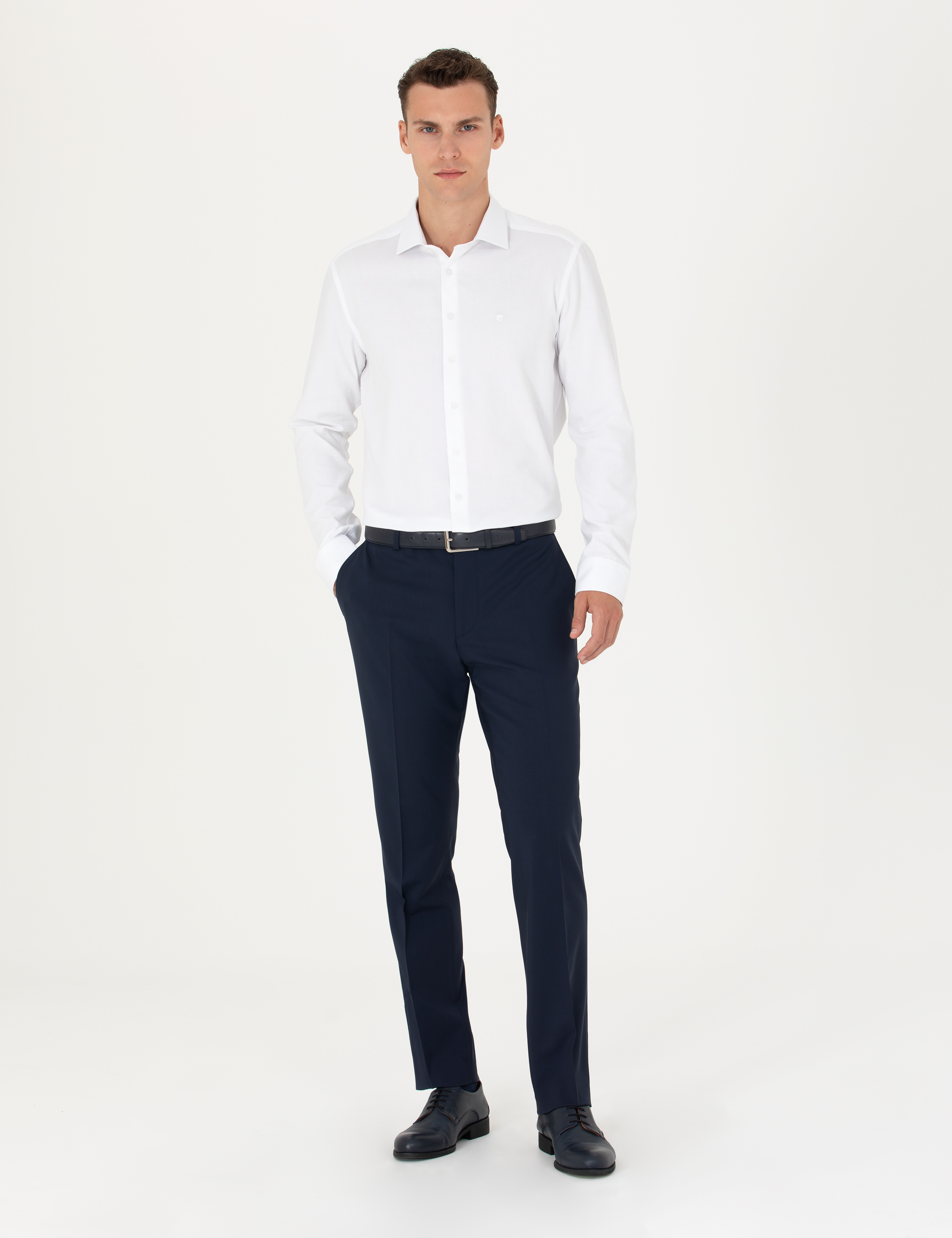 Pierre Cardin Beyaz Slim Fit Uzun Kollu Gömlek görsel 4