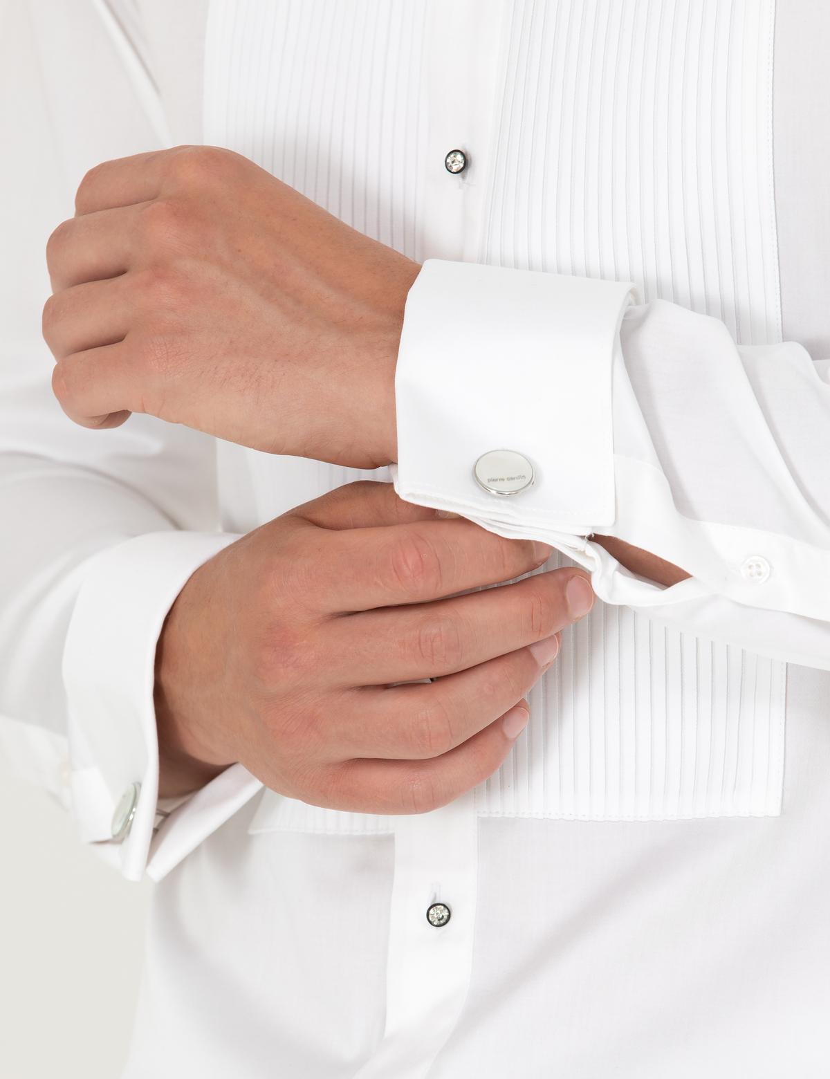 Beyaz Slim Fit Smokin Gömlek - 50277128006