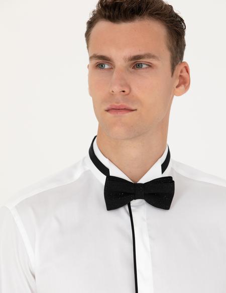 Beyaz Slim Fit Smokin Gömlek - 50277130005