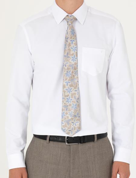 Beyaz Regular Fit Uzun Kollu Basic Gömlek - 50277764002