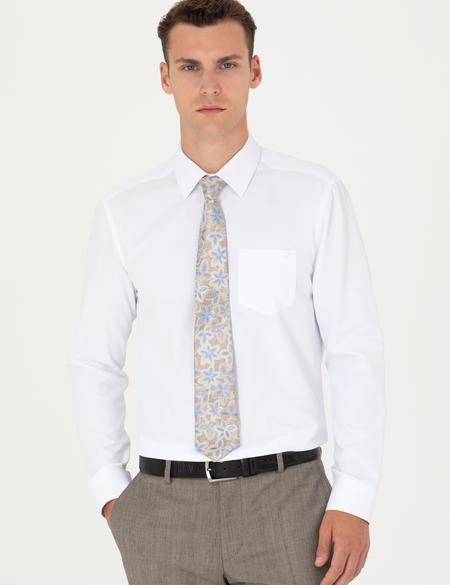 Beyaz Regular Fit Uzun Kollu Basic Gömlek - 50277764002