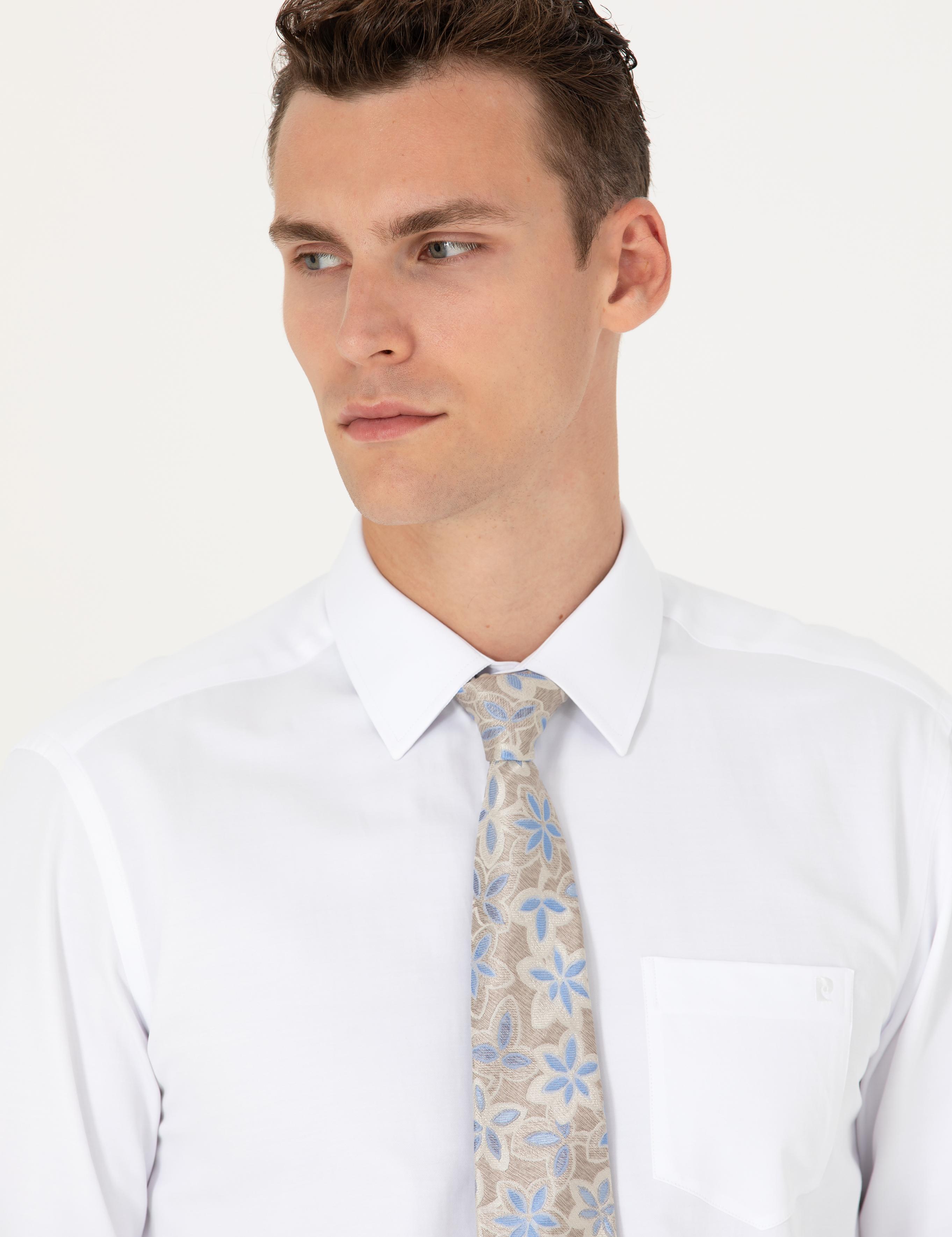 Beyaz Regular Fit Uzun Kollu Basic Gömlek