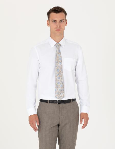 Beyaz Regular Fit Uzun Kollu Basic Gömlek - 50277764002