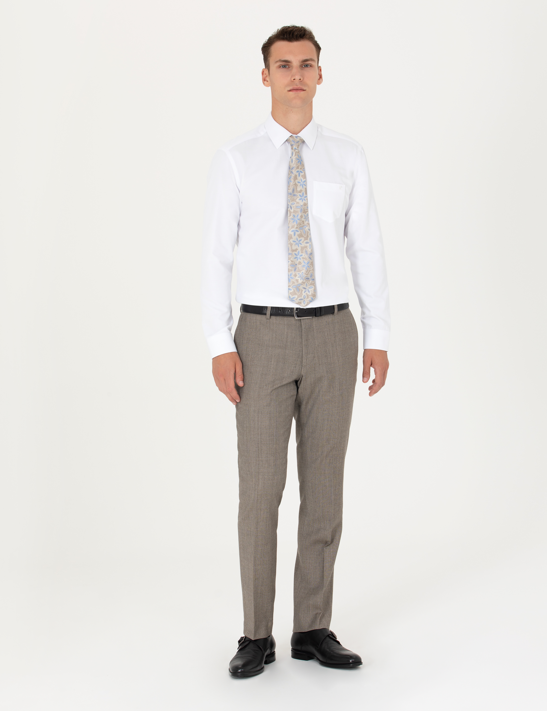 Pierre Cardin Beyaz Regular Fit Uzun Kollu Basic Gömlek görsel 4