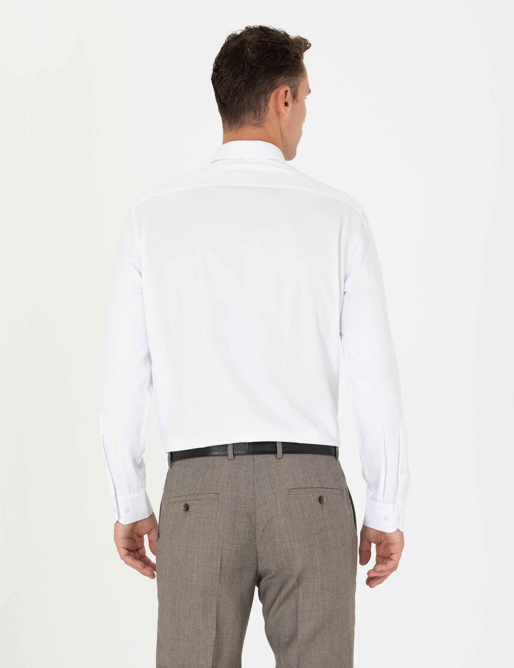 Pierre Cardin Beyaz Regular Fit Uzun Kollu Basic Gömlek görsel 5