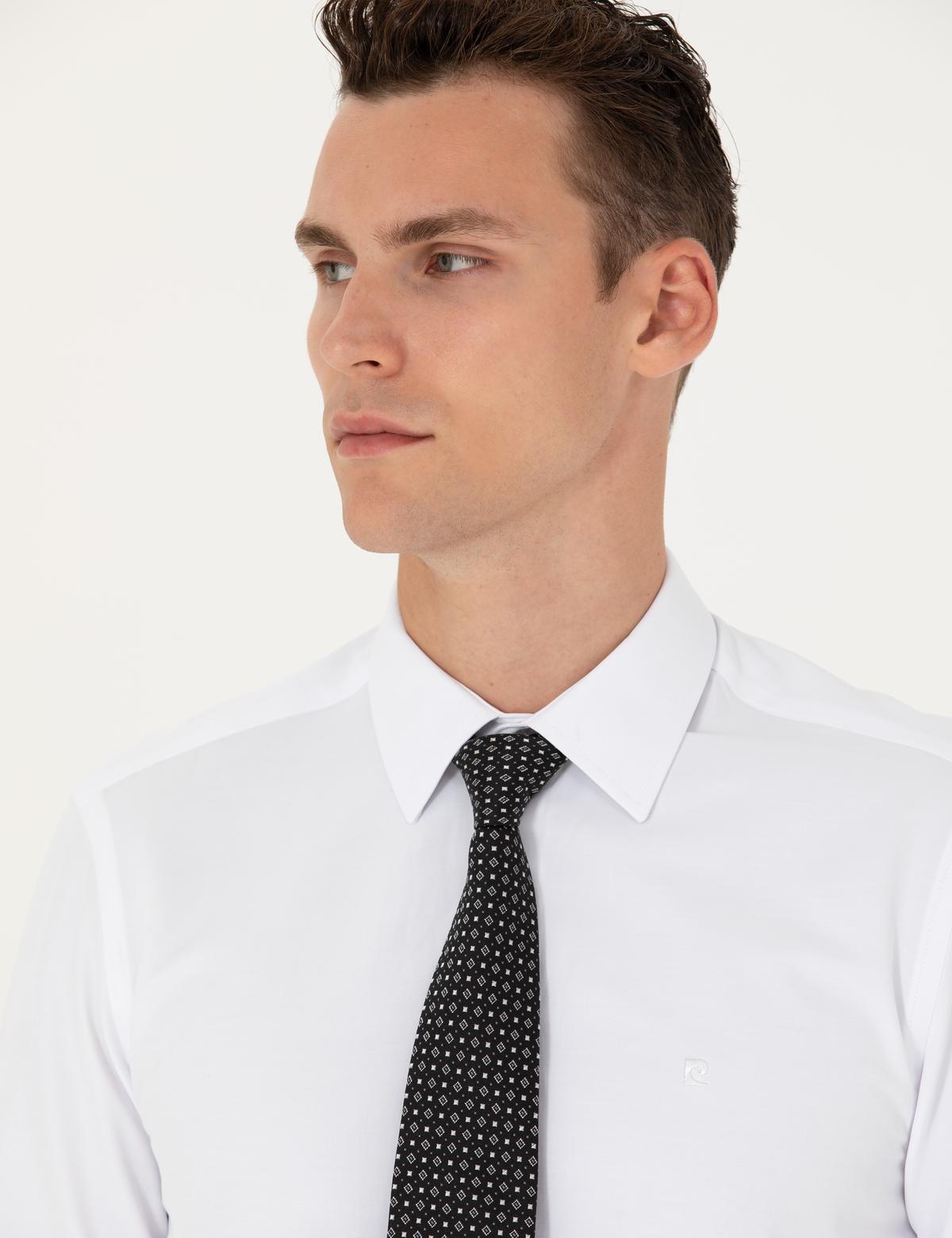 Beyaz Slim Fit Uzun Kollu Basic Gömlek - 50277778001