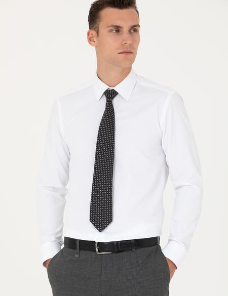 Beyaz Slim Fit Uzun Kollu Basic Gömlek - 50277778001