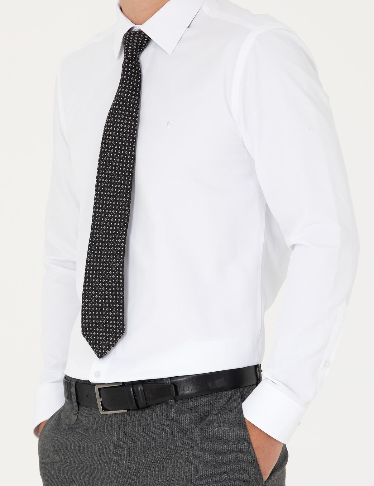 Beyaz Slim Fit Uzun Kollu Basic Gömlek - 50277778001