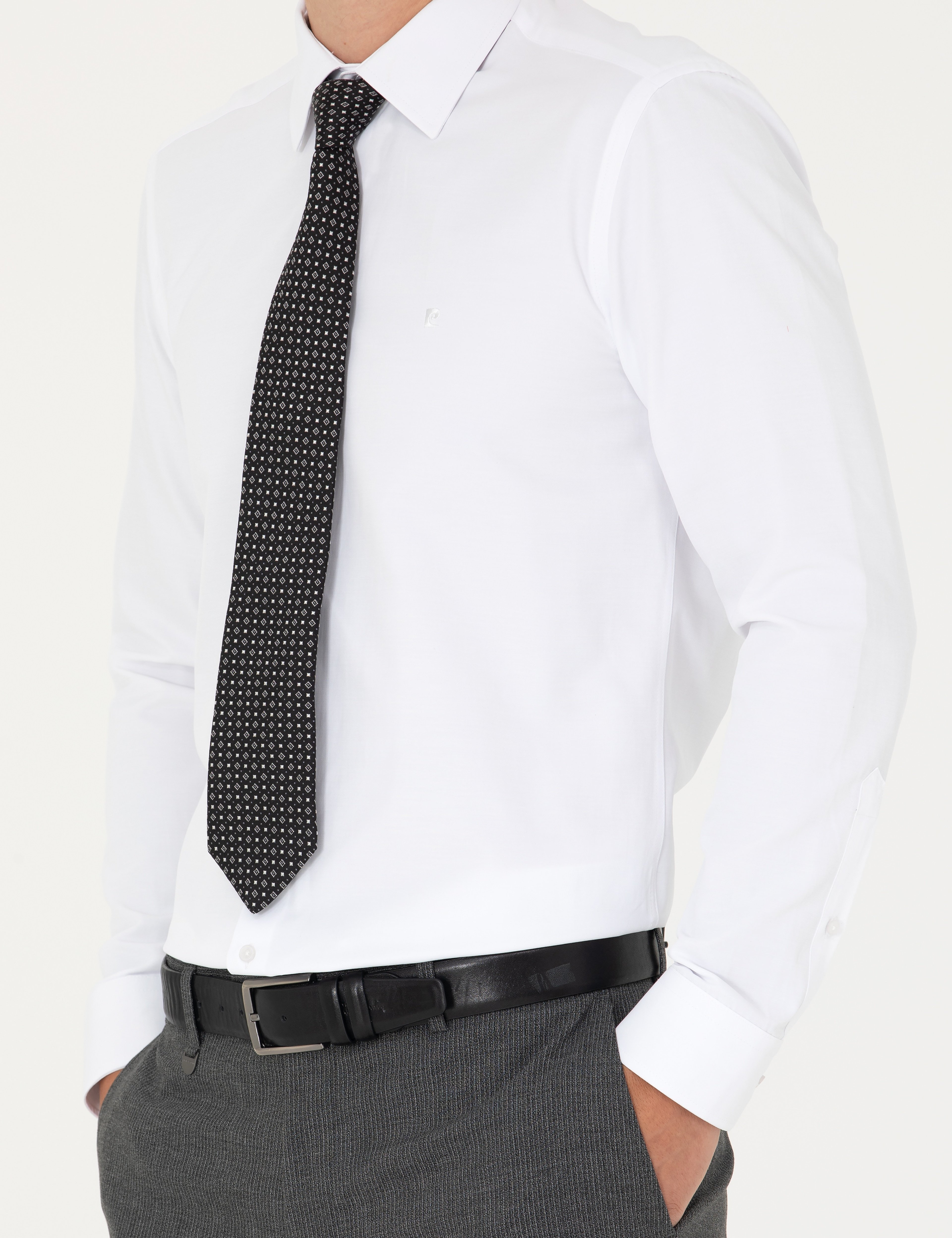 Beyaz Slim Fit Uzun Kollu Basic Gömlek - Image 6