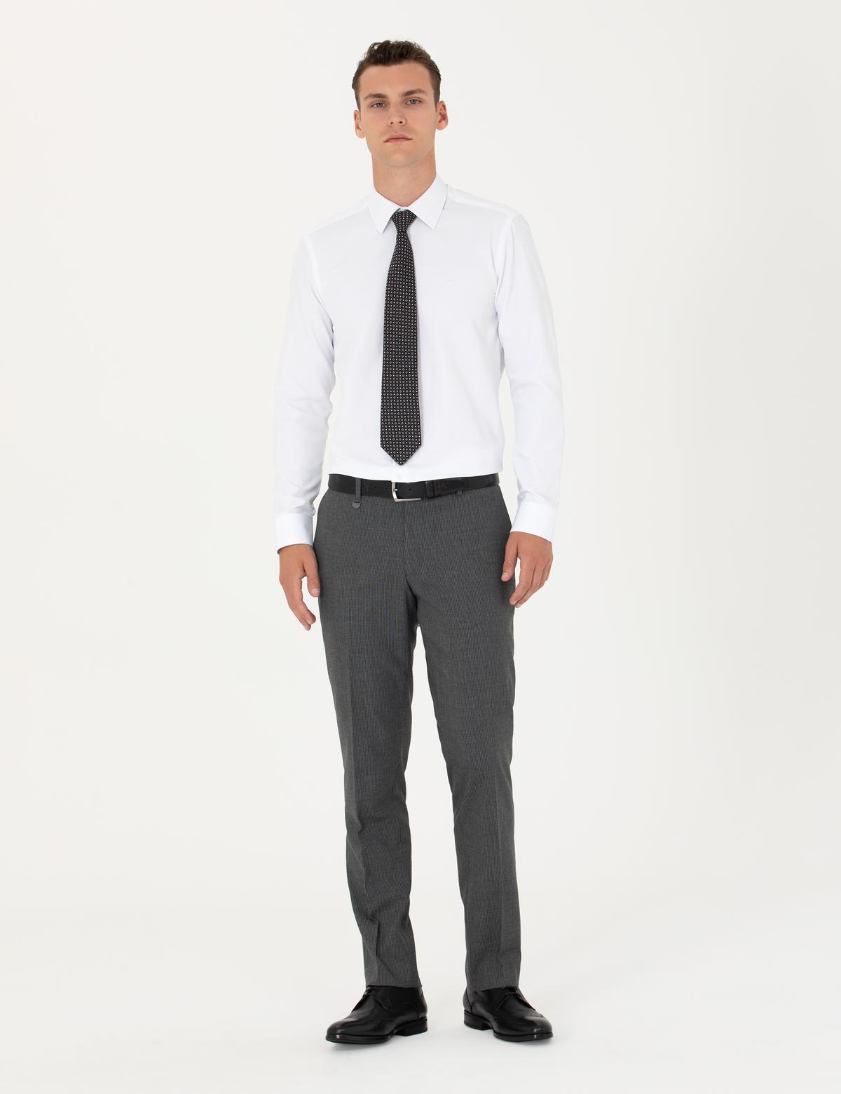 Beyaz Slim Fit Uzun Kollu Basic Gömlek - 50277778001