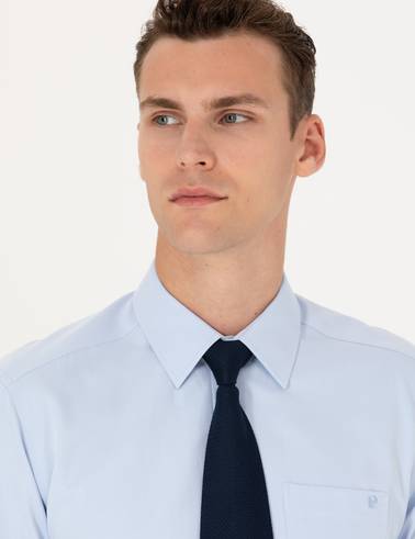 Açık Mavi Regular Fit Uzun Kollu Basic Gömlek