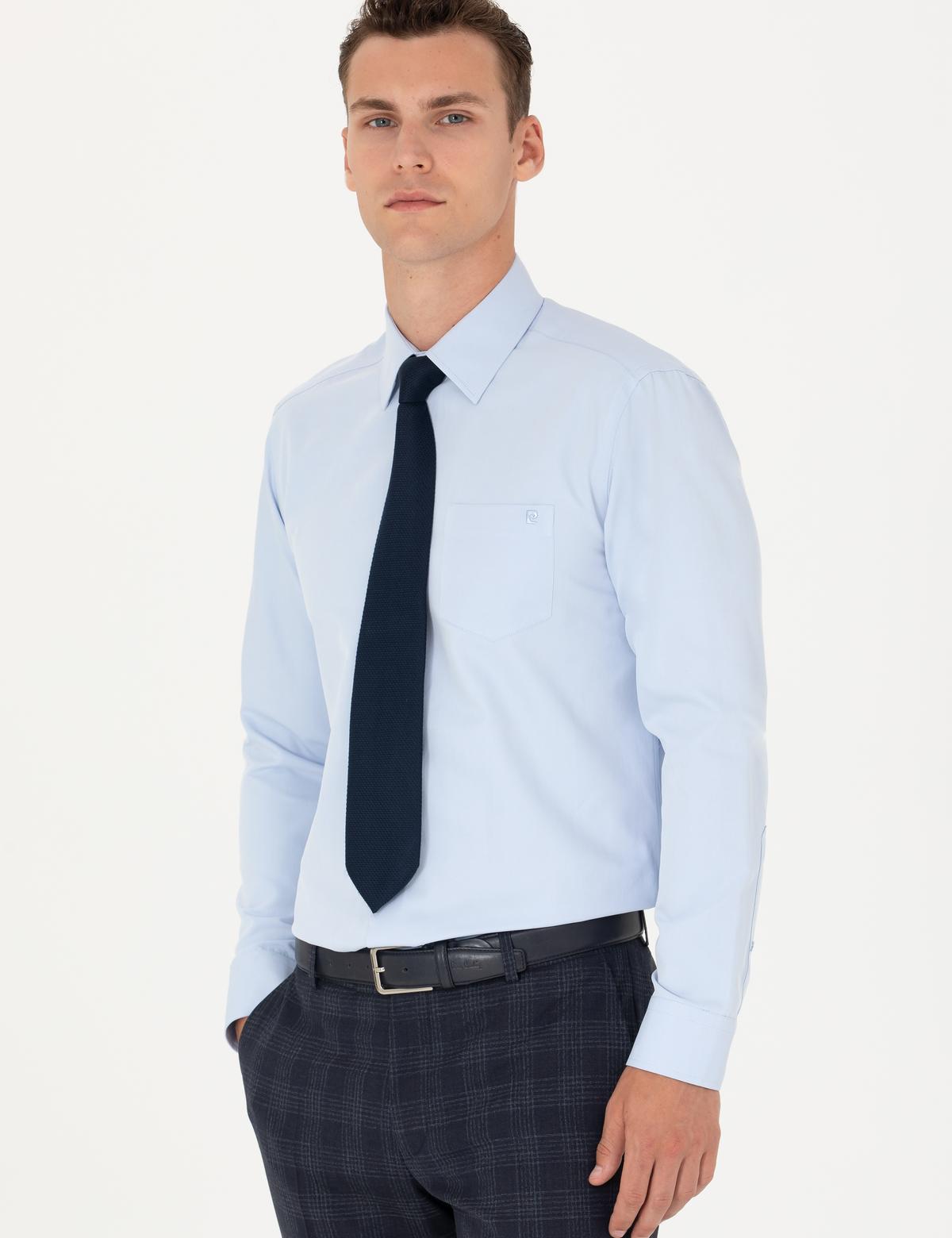 Açık Mavi Regular Fit Uzun Kollu Basic Gömlek