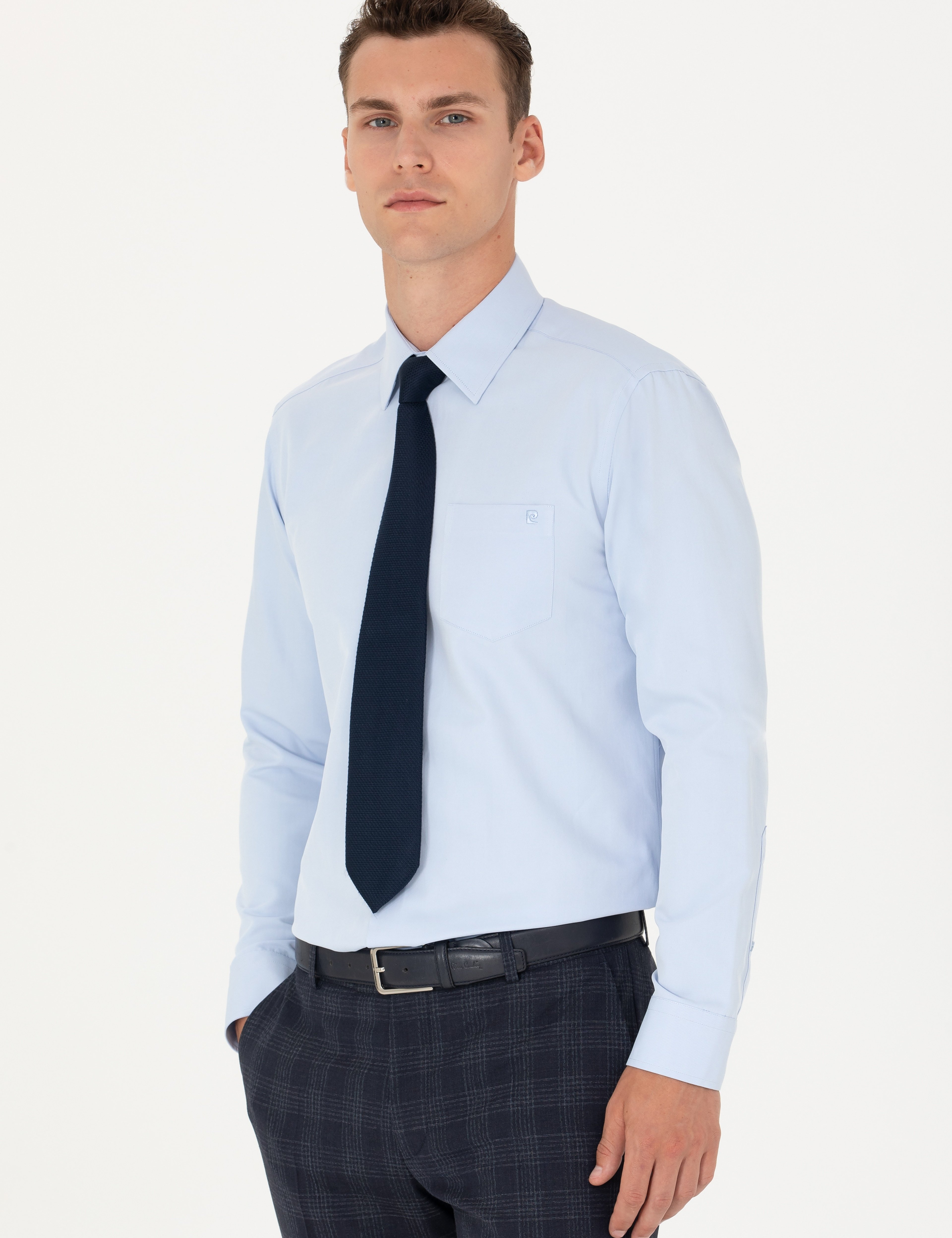 Açık Mavi Regular Fit Uzun Kollu Basic Gömlek