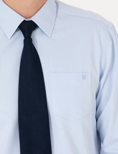 Açık Mavi Regular Fit Uzun Kollu Basic Gömlek