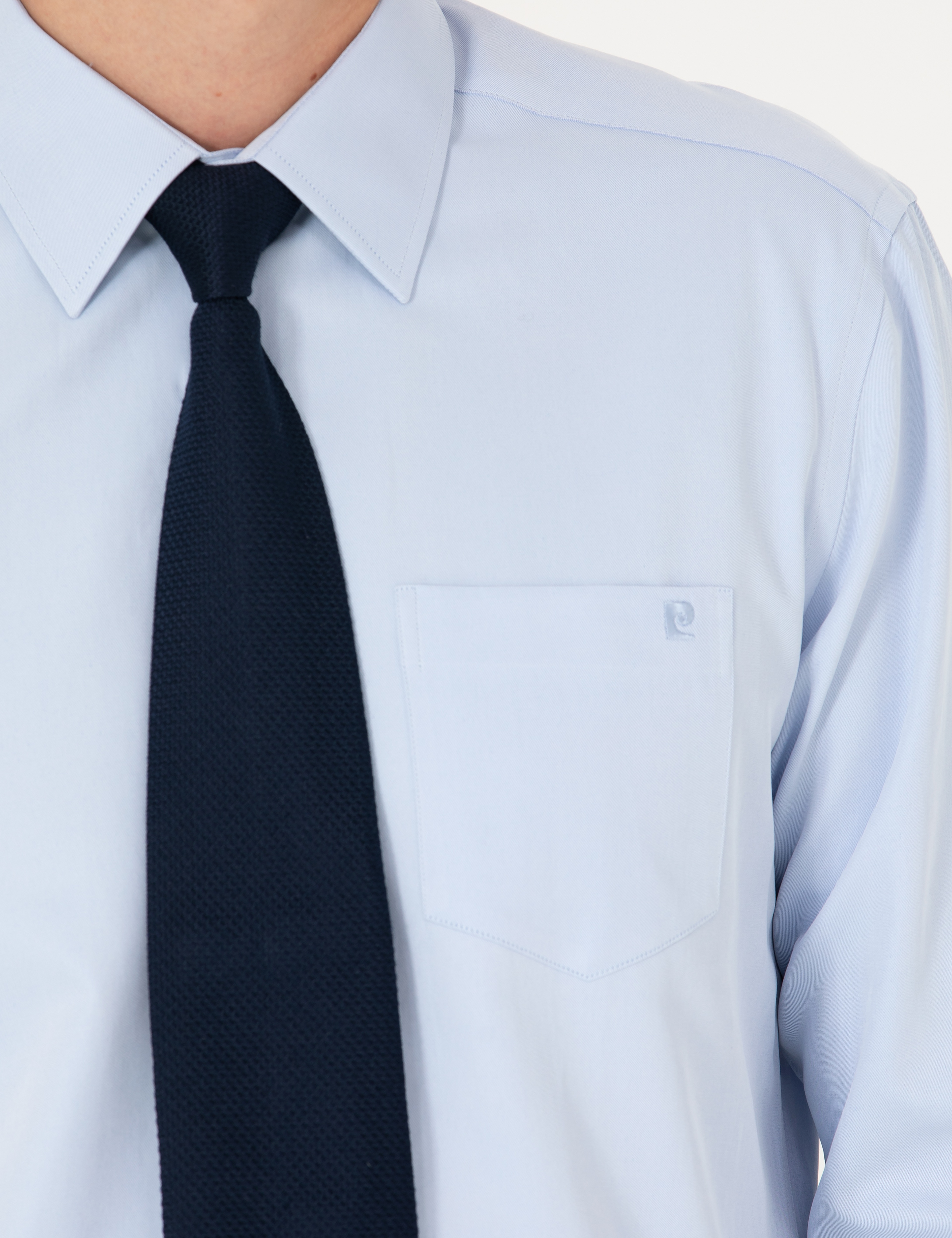 Açık Mavi Regular Fit Uzun Kollu Basic Gömlek - Image 7