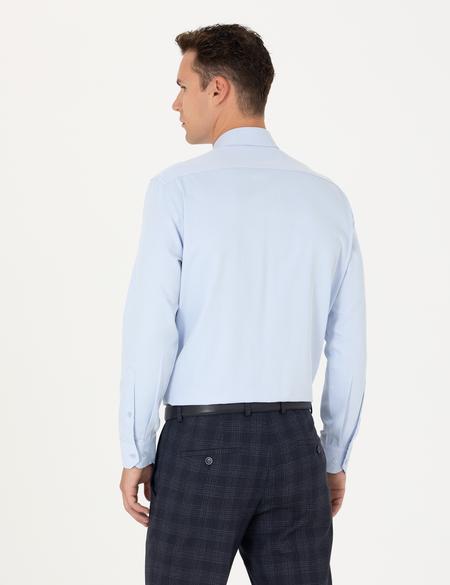 Açık Mavi Regular Fit Uzun Kollu Basic Gömlek - 50277764020