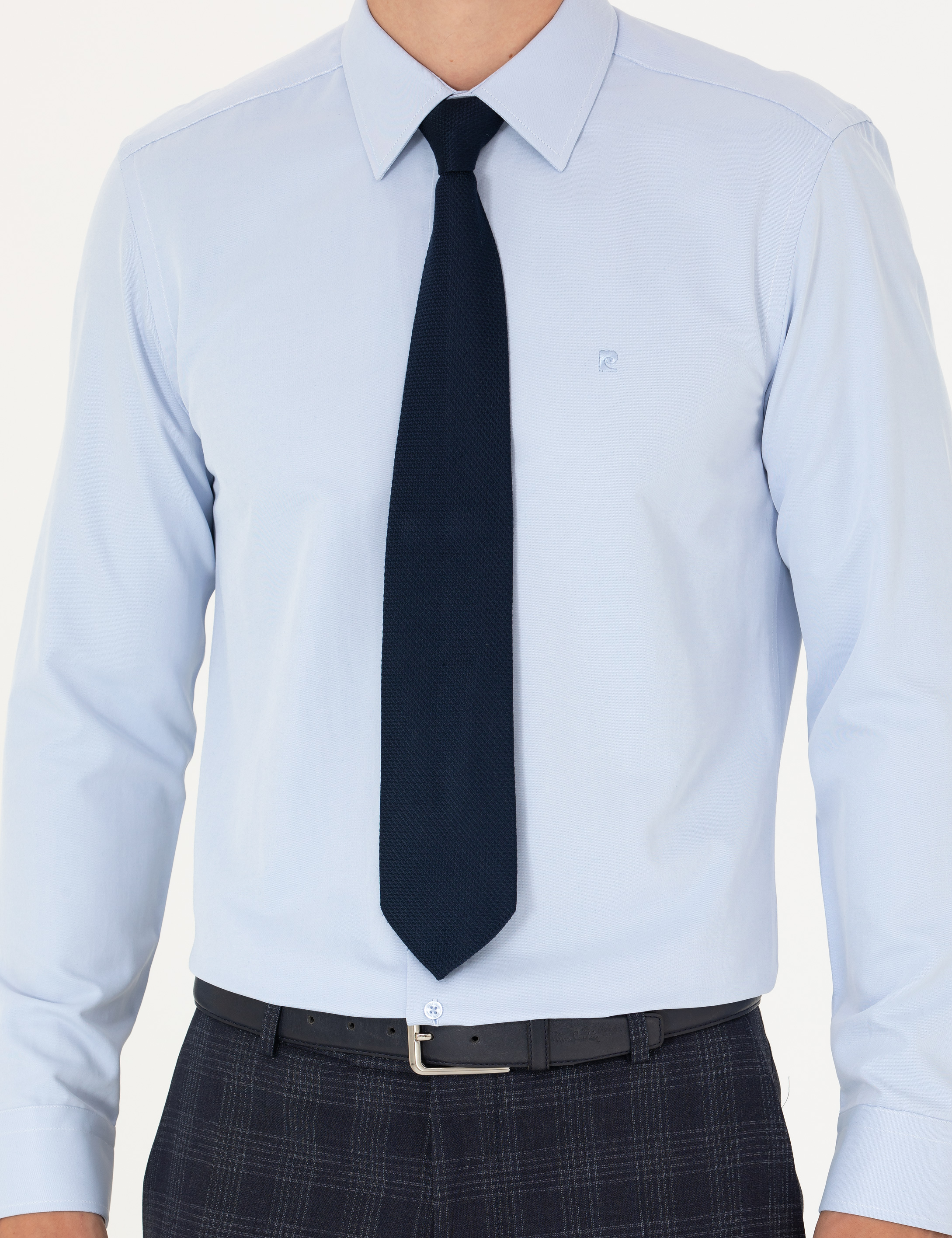 Pierre Cardin Açık Mavi Slim Fit Uzun Kollu Basic Gömlek görsel 6