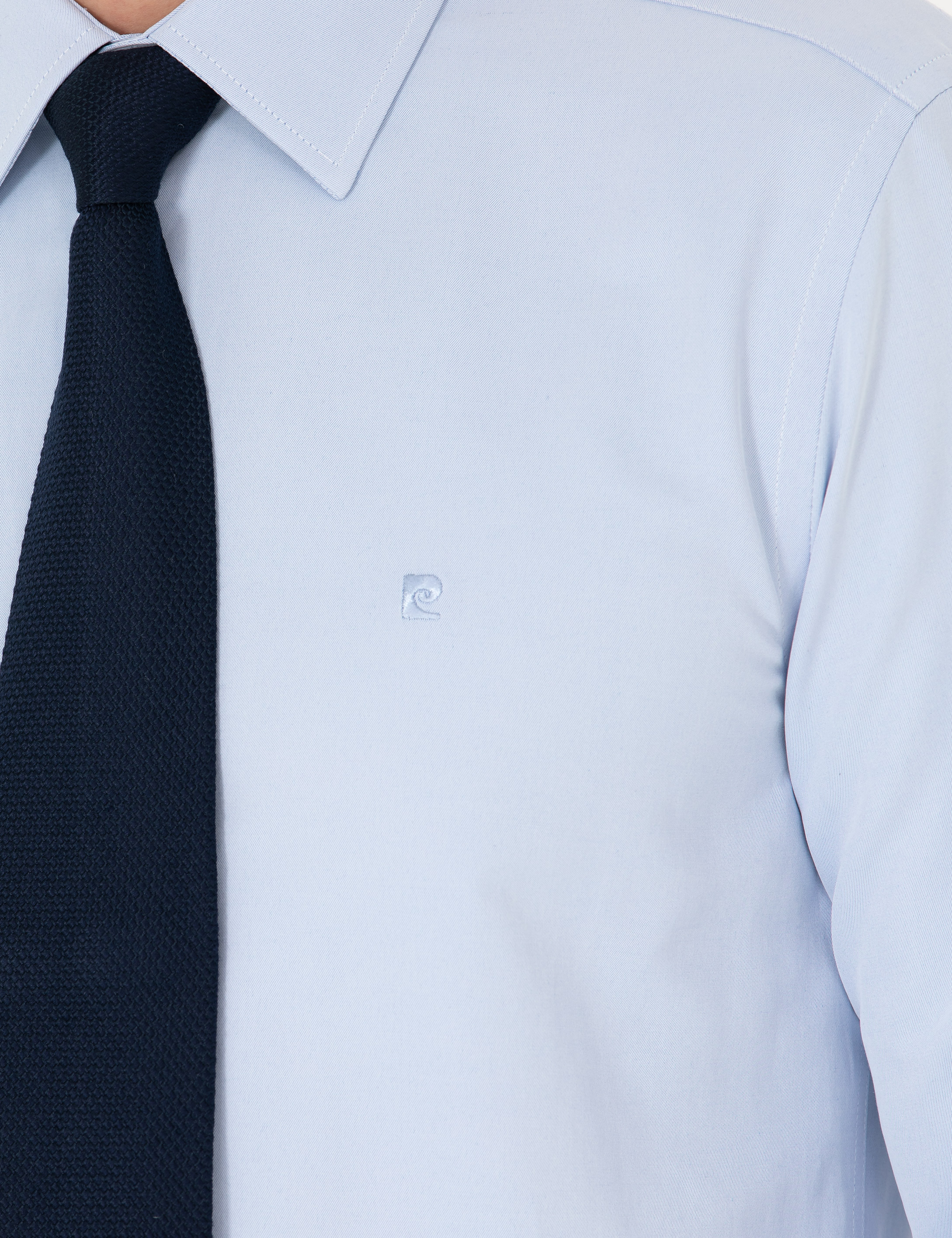 Pierre Cardin Açık Mavi Slim Fit Uzun Kollu Basic Gömlek görsel 7
