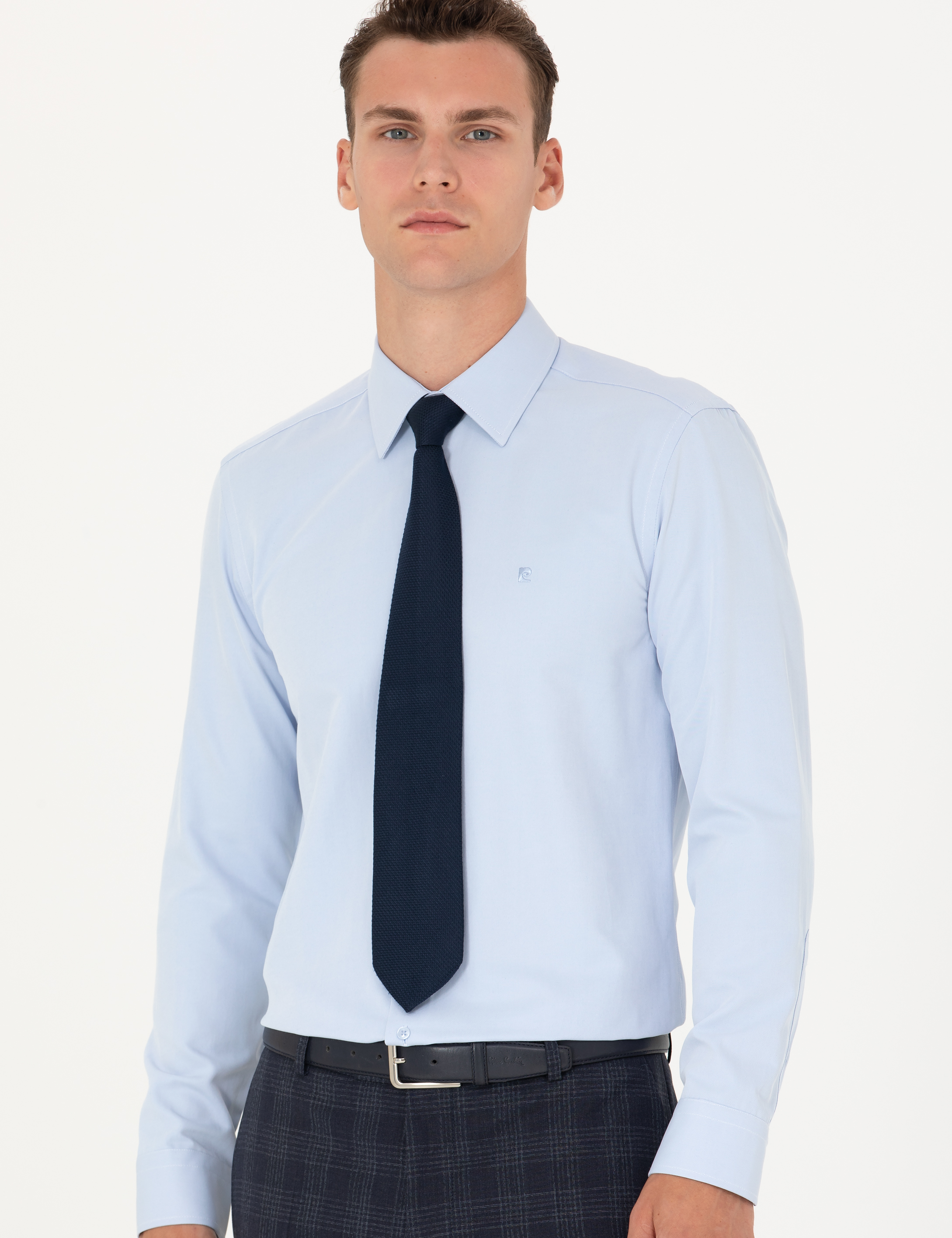 Pierre Cardin Açık Mavi Slim Fit Uzun Kollu Basic Gömlek görsel 3