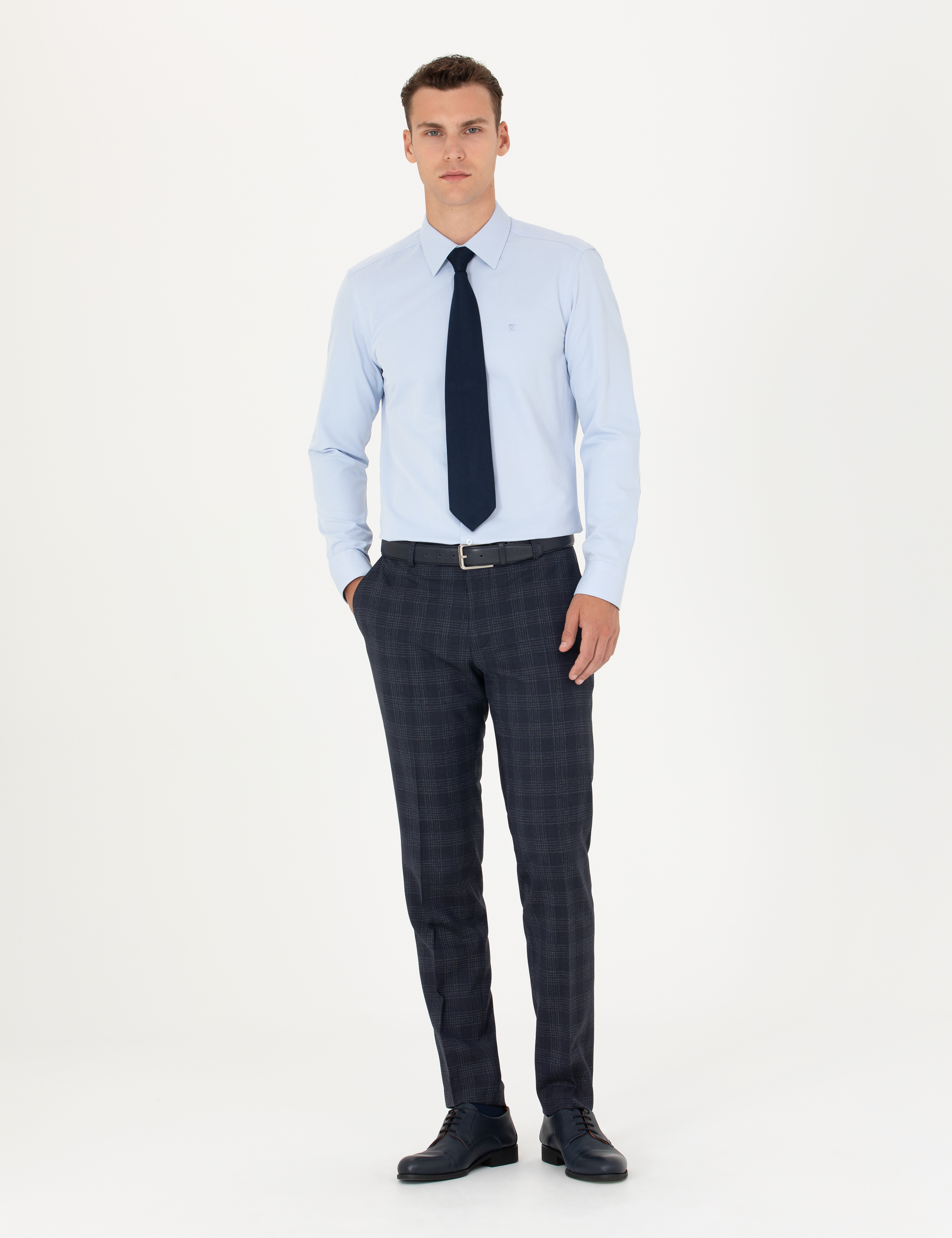 Pierre Cardin Açık Mavi Slim Fit Uzun Kollu Basic Gömlek görsel 4