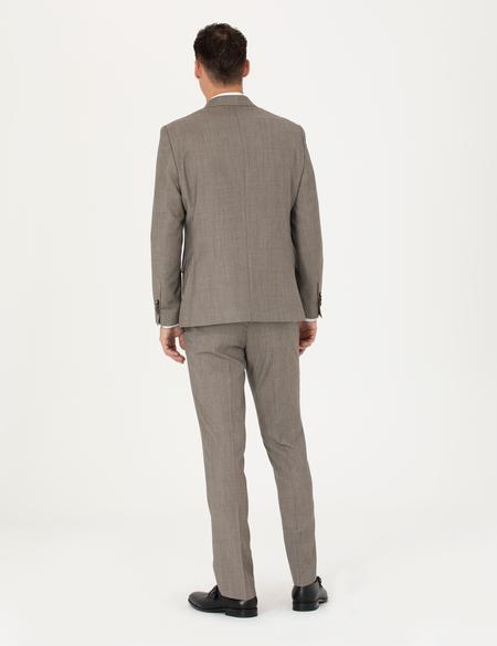 %100 Yün Bej Slim Fit Takım Elbise - 50273450053