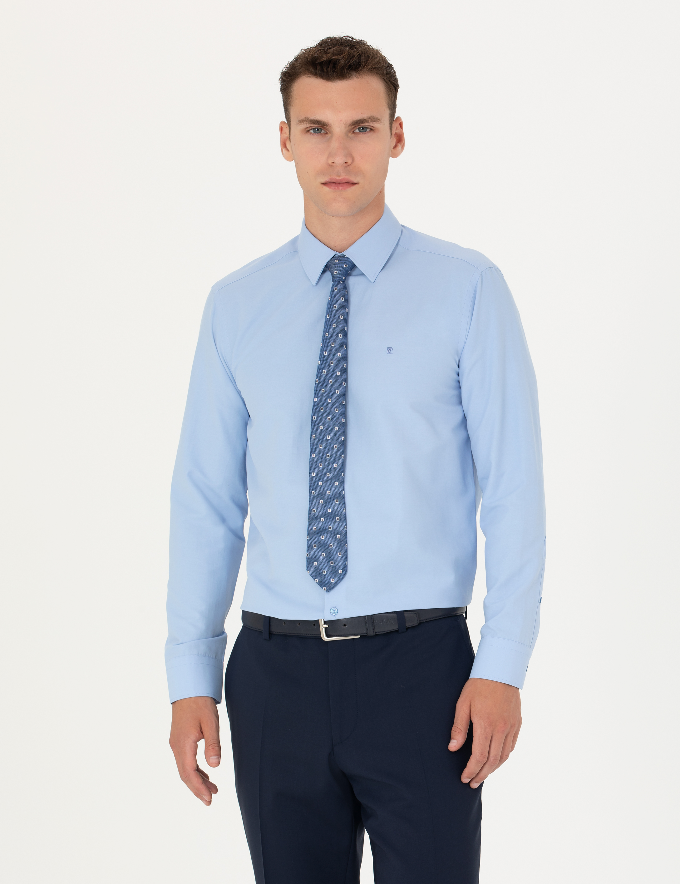 Mavi Regular Fit Uzun Kollu Basic Gömlek - Image 1