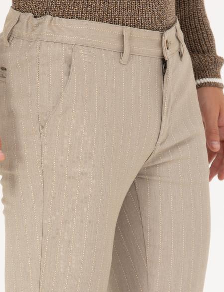 Vizon Slim Fit Çizgili Kanvas Pantolon - 50278471232